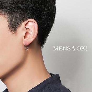 Amazon.co.jp: Fuushspoy 2個セット 18g フープピアス メンズ